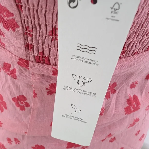 ZARA linen blend floral print ruffled dress with flounced hem blogger favorite - Picture 6 of 10